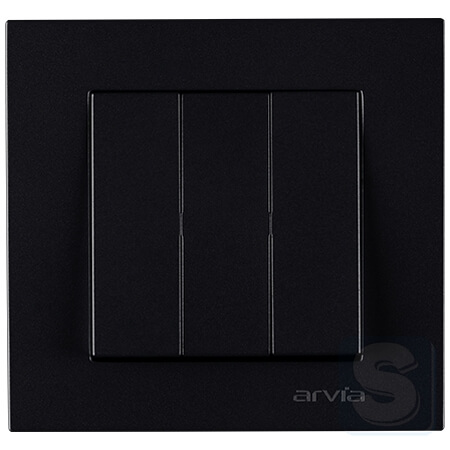 Вимикач триклавішний Arvia Electric KAREN Чорний (20 07 2000 254)